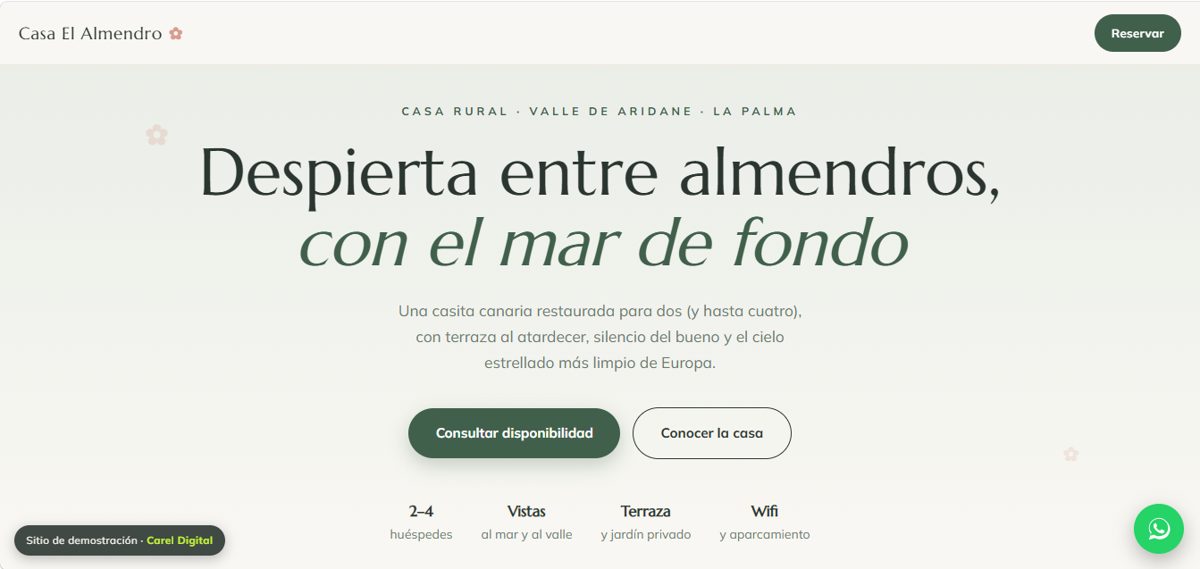 Demo de web para casa rural: Casa El Almendro